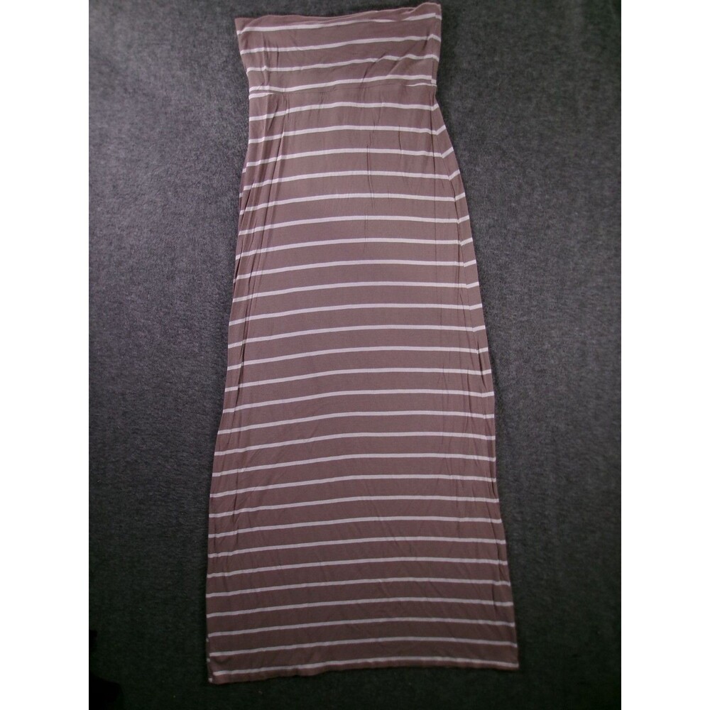Olive Oak Dress Womens S Strapless Maxi Tube Brown White Stripe Summer Casual
